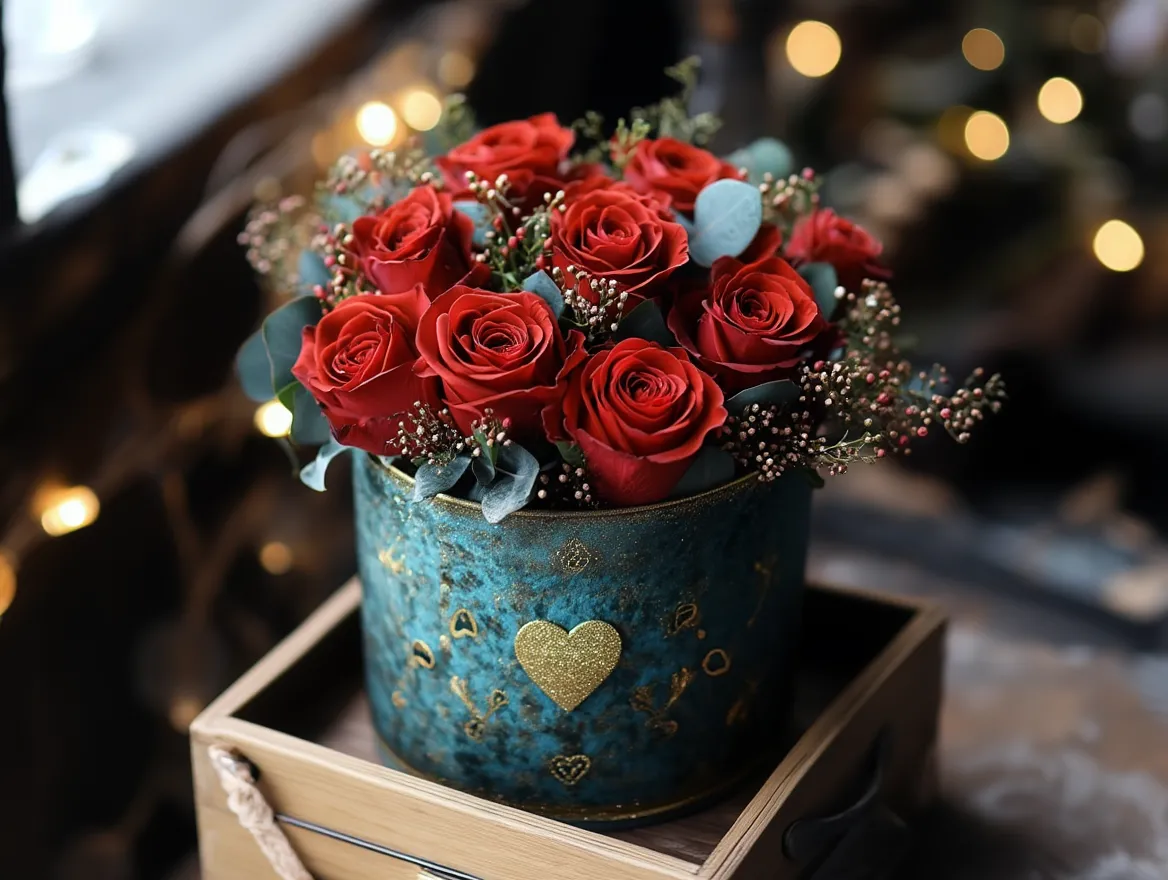 Classic rose flower box