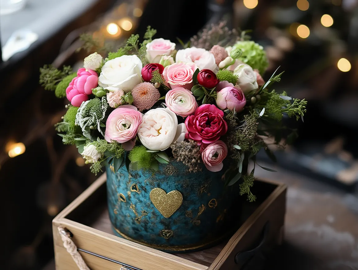 Mixed flower arrangement box